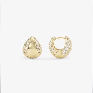 Melinda Maria Gold and Diamondette Teardrop Earrings